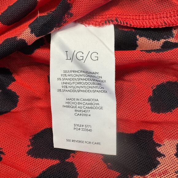 Cabi Outlet Large Siren Midi Wrap Dress Leopard Print V-Neck Stretch Long Sleeve - Picture 10 of 10